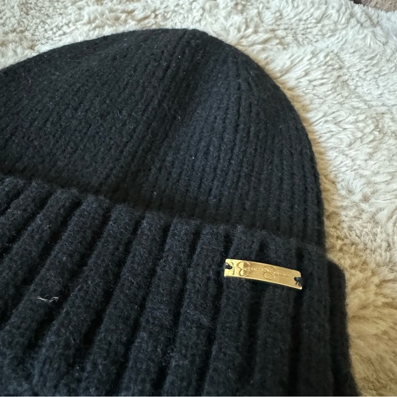 Jessica Simpson Black Knitted Knit Beanie - Picture 3 of 3